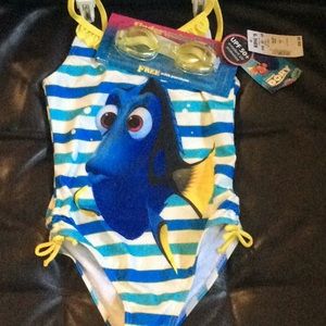 NWT Finding Dory Striped Swimsuit size 6